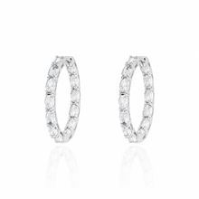 Brinco argola Manhattan zircônias brancas ródio branco