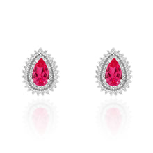 Brinco gota Holly zircônia turmalina pink prata 925