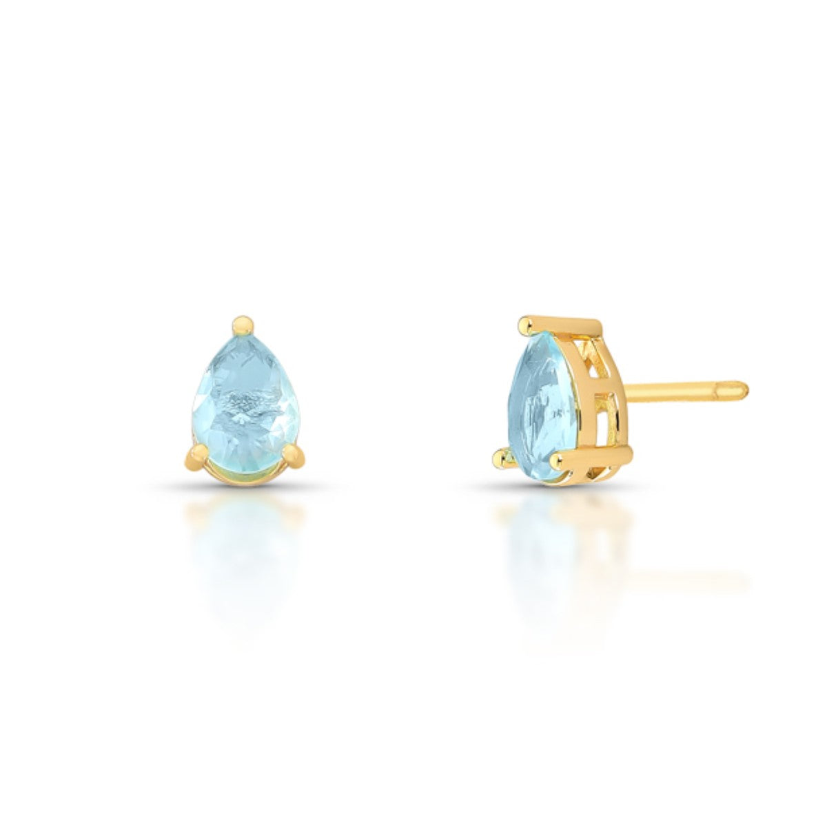 Brinco gota Maui zircônia água marinha ouro