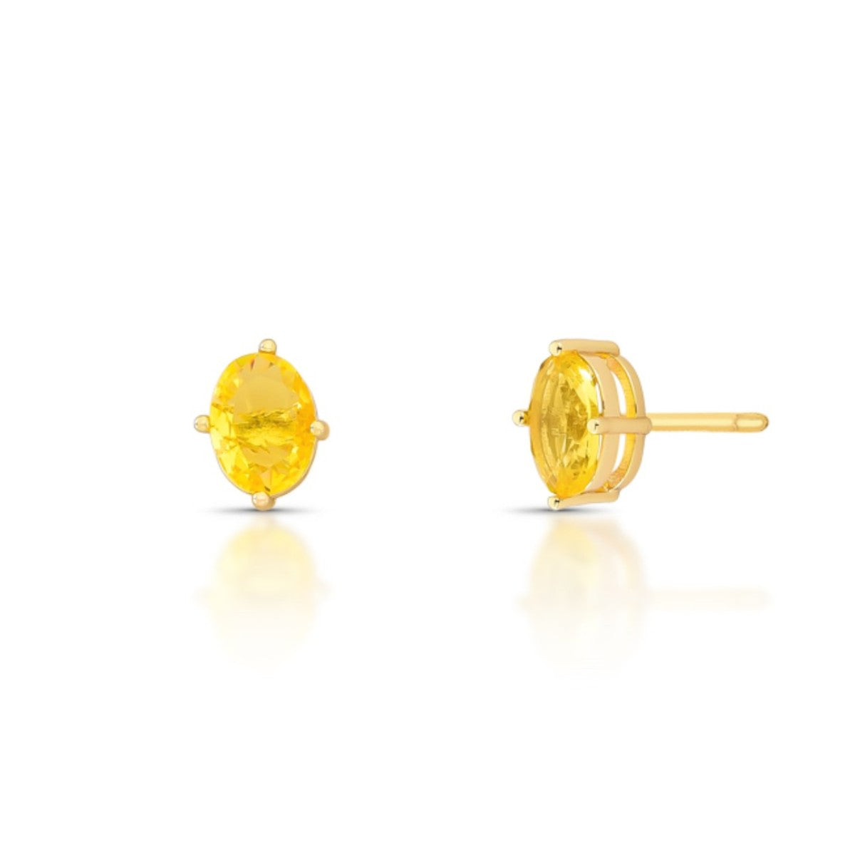 Brinco oval Candy zircônia fancy yellow ouro