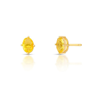 Brinco oval Candy zircônia fancy yellow ouro