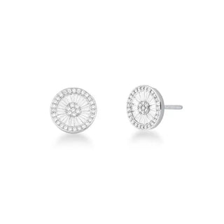 Brinco pizza cravejado zircônias brancas ródio branco (12mm)