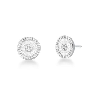 Brinco pizza cravejado zircônias brancas ródio branco (16mm)