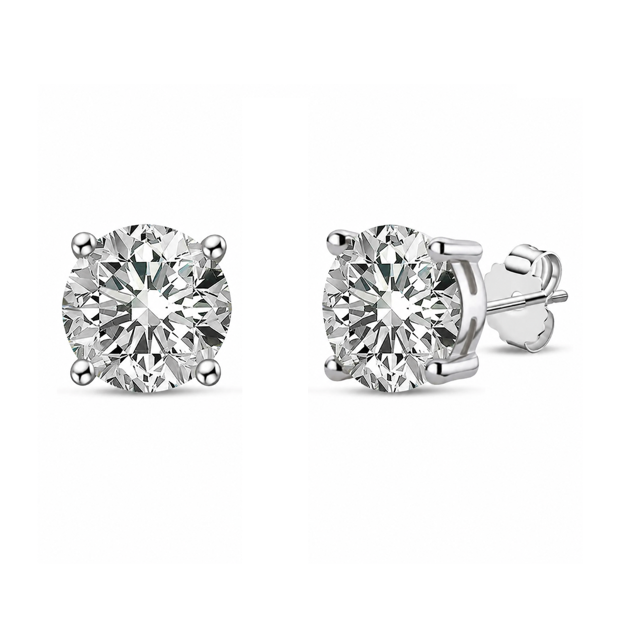 Brinco ponto de luz moissanite 4.0ct prata 925 (10mm)