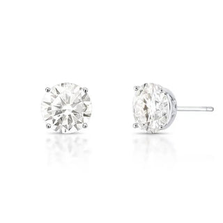 Brinco redondo ponto luz Moissanite 12mm prata 925