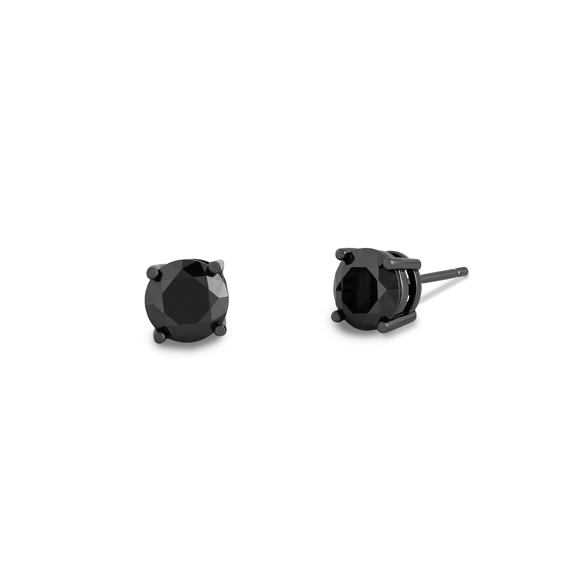 Brinco redondo zircônia negra ródio negro (4mm)