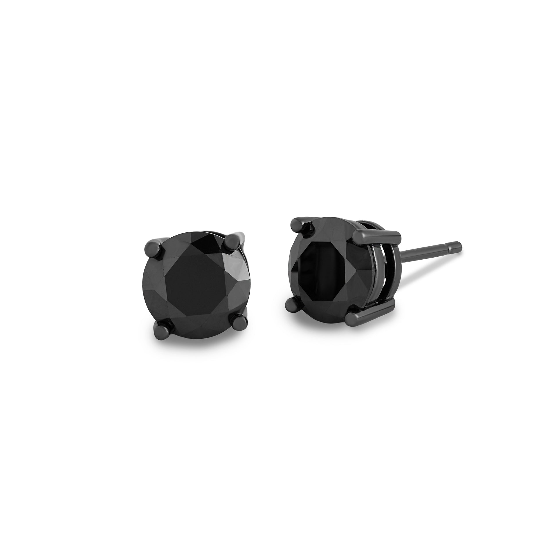 Brinco redondo zircônia negra ródio negro (8mm)