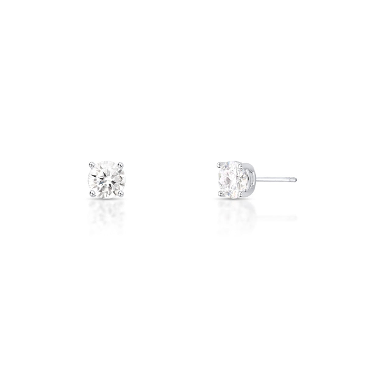 Brinco solitário ponto de luz Moissanite prata 925 (4mm)