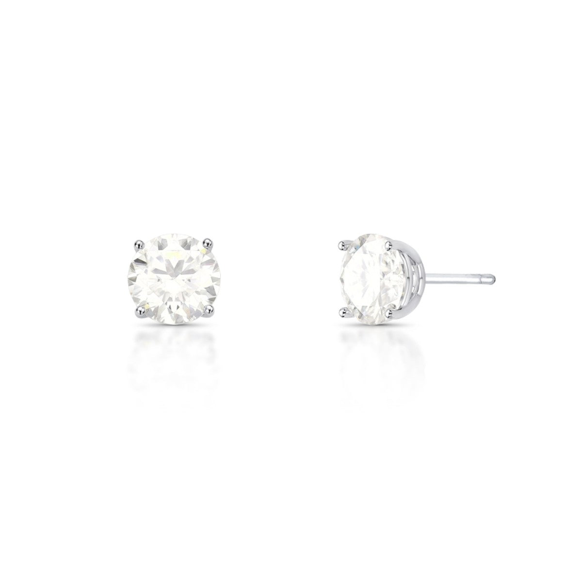 Brinco solitário ponto de luz Moissanite prata 925 (6mm)
