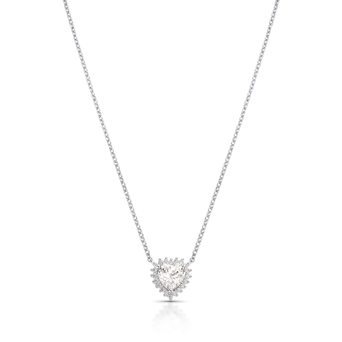 Colar Adore coração Moissanite prata 925