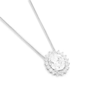 Colar Astrid oval zircônias brancas ródio branco