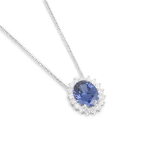 Colar Astrid oval zircônias tanzanita ródio branco