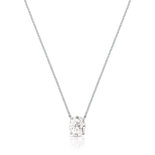 Colar Cora oval Moissanite 3.0ct prata 925