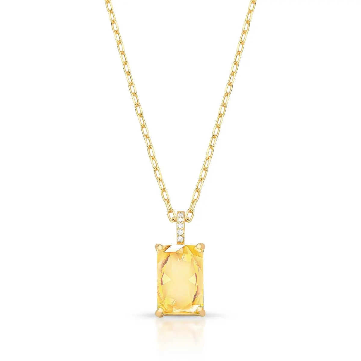 Colar Honey retângulo zircônia fancy yellow ouro