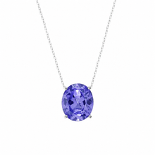 Colar Lorena oval zircônia tanzanita prata 925