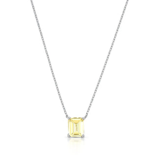 Colar Naty retângulo zircônia fancy yellow ródio branco