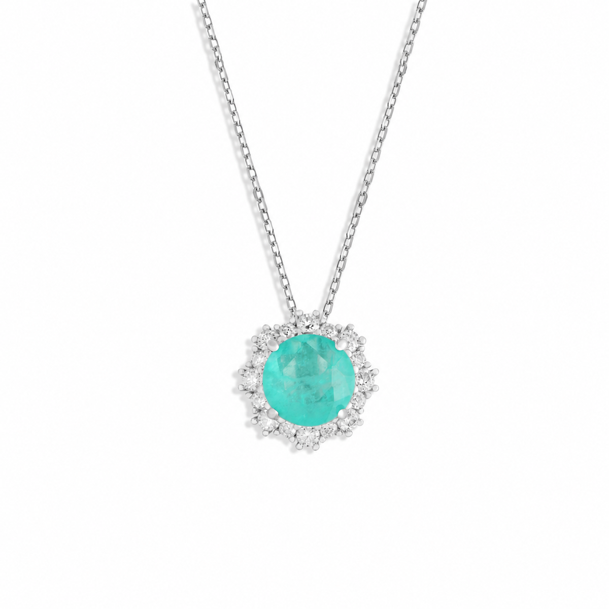 Colar Rosie Moissanite esmeralda colombiana fusion prata 925