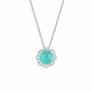 Colar Rosie Moissanite esmeralda colombiana fusion prata 925