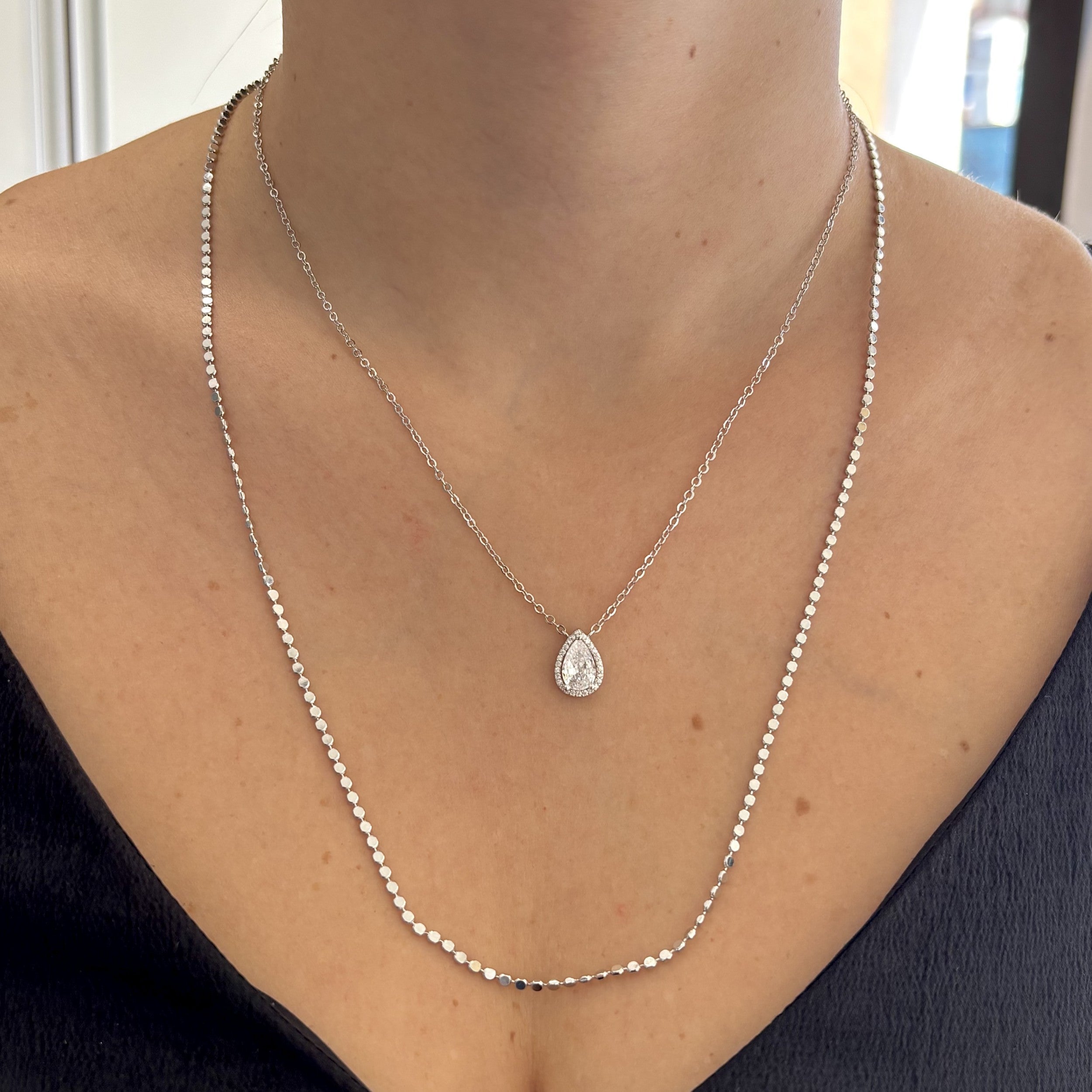 Conjunto Paty gota zircônia branca ródio branco