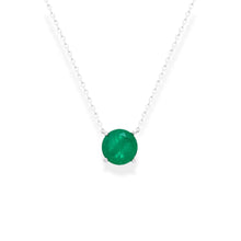 Colar ponto de luz esmeralda fusion prata 925 (8mm)