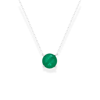 Colar ponto de luz esmeralda fusion prata 925 (8mm)