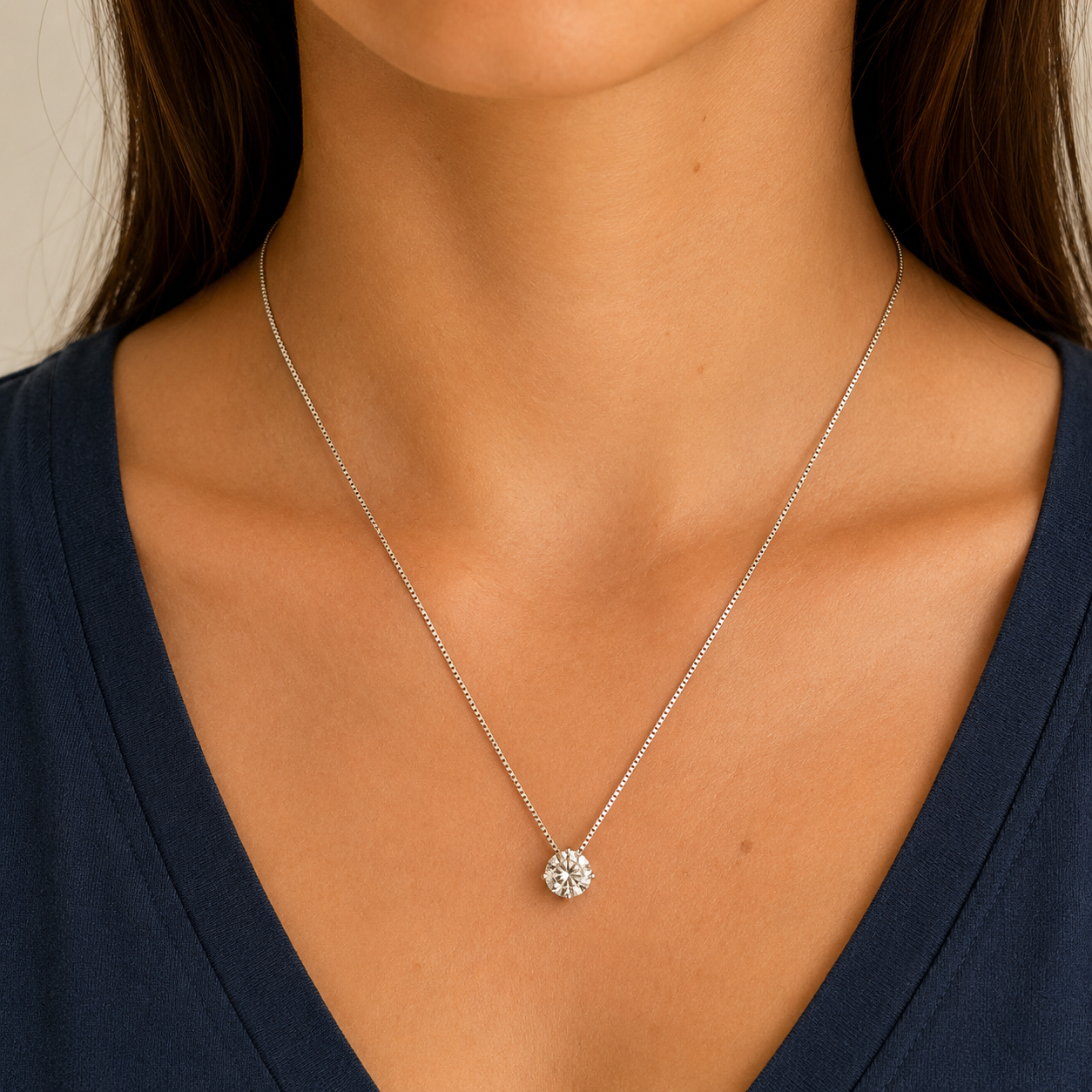 Conjunto redondo zircônia branca ródio branco (8mm)