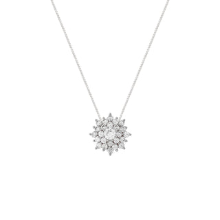 Colar flor Rosalie zircônia branca ródio branco