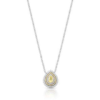 Colar gota Ariel zircônias fancy yellow ródio branco