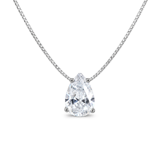Colar gota Bourbon zircônia branca ródio branco