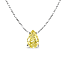 Colar gota Bourbon zircônia fancy yellow ródio branco
