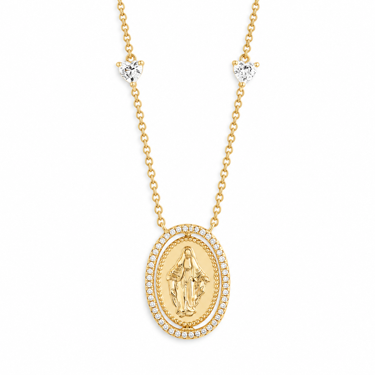 Colar medalha giratória Nossa Senhora das Graças ouro