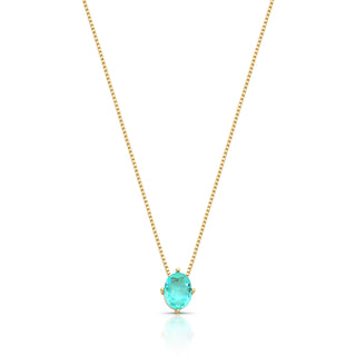 Colar oval Candy esmeralda colombiana fusion ouro