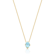 Colar oval Candy zircônia água marinha ouro