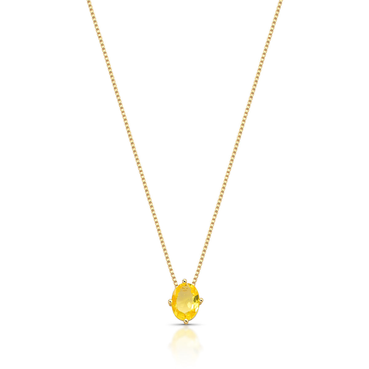 Colar oval Candy zircônia fancy yellow ouro