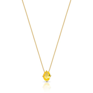 Colar oval Candy zircônia fancy yellow ouro