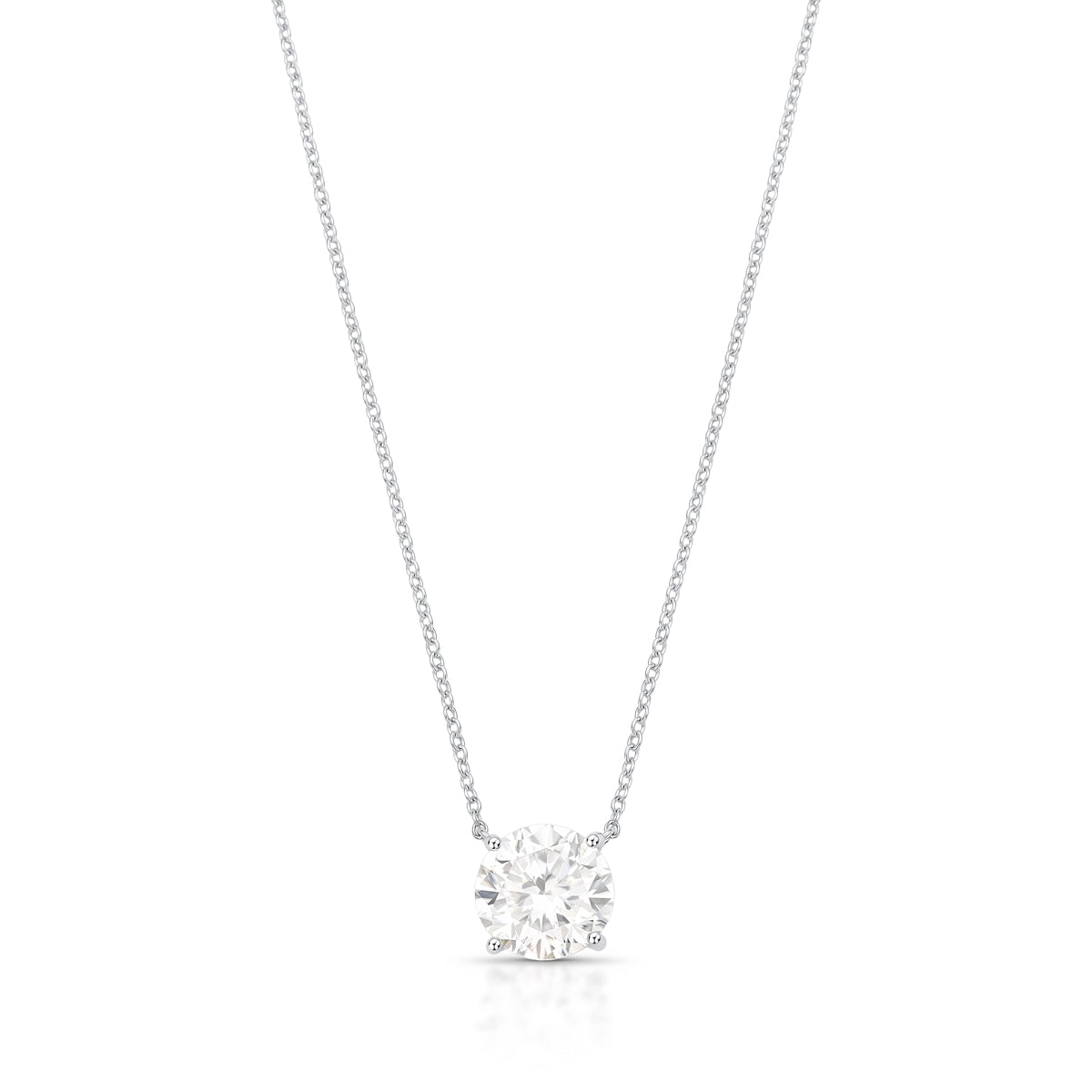 Colar ponto de luz Moissanite prata 925 (10mm)