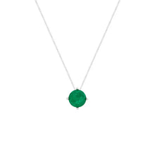 Colar ponto de luz esmeralda fusion ródio branco (6mm)