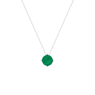 Colar ponto de luz esmeralda fusion ródio branco (6mm)