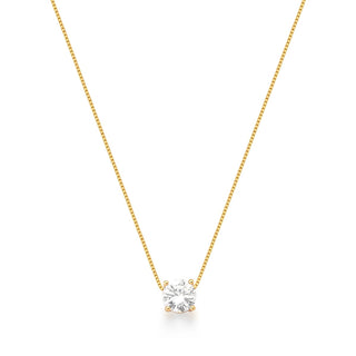 Colar ponto de luz zircônia branca ouro (8mm)