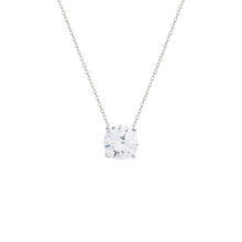 Colar ponto de luz zircônia branca prata 925 (6mm)