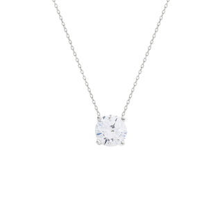 Colar ponto de luz zircônia branca prata 925 (6mm)