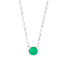 Colar ponto de luz esmeralda fusion prata 925 (10mm)