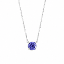 Colar ponto de luz zircônia tanzanita prata 925 (10mm)