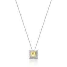 Colar quadrado Fiore zircônias fancy yellow ródio branco