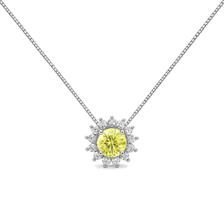 Colar redondo Blossom zircônia fancy yellow ródio branco