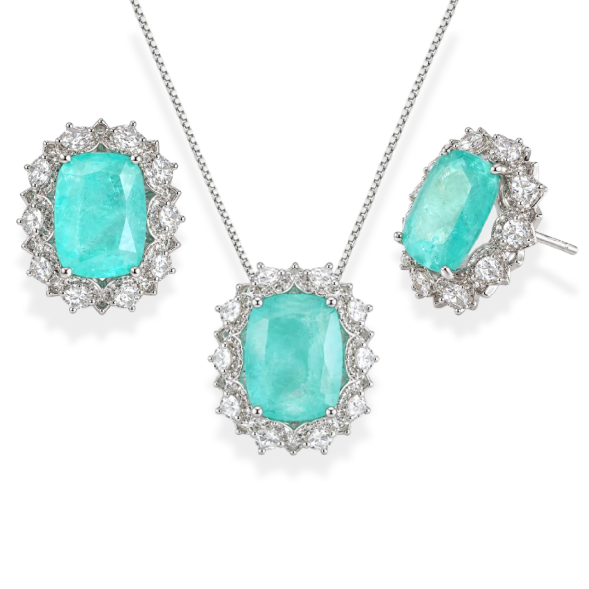 Conjunto Iconic esmeralda colombiana fusion prata 925