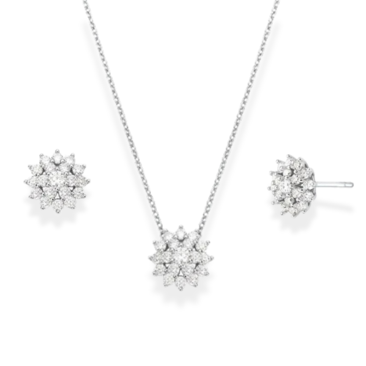 Conjunto Micaela cravejado Moissanite prata 925