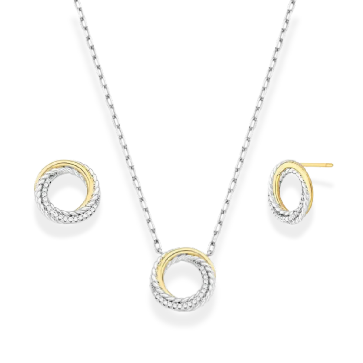 Conjunto Orbit círculo zircônias brancas mix de banhos