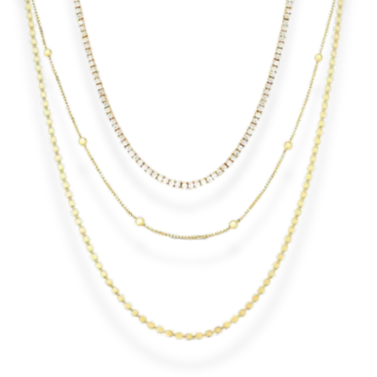 Conjunto Colar riviera + Colar Vicky + Colar urban ouro