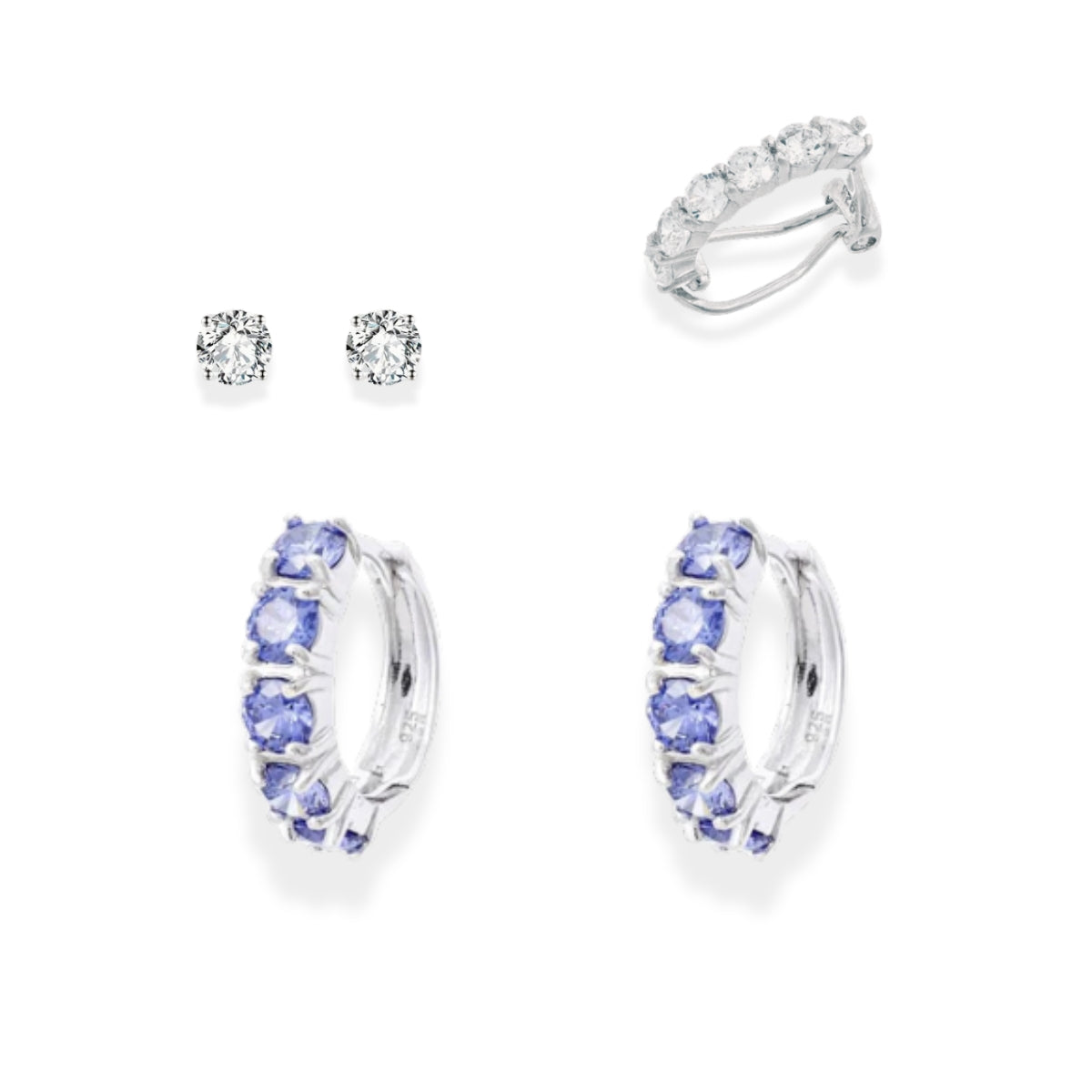 Conjunto argola Amélie tanzanita prata 925